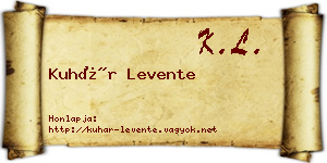 Kuhár Levente névjegykártya