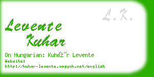 levente kuhar business card
